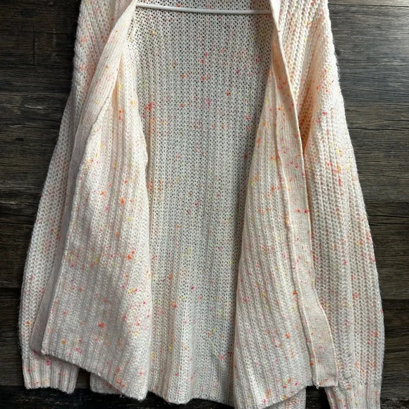 American Eagle Outfitters Cream and Neon Chunky Knit Cardigan - Picture 6 of 7